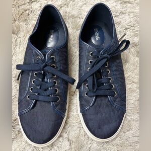 Michael Kors Dark Blue Lace-Up Sneakers sz 9.5